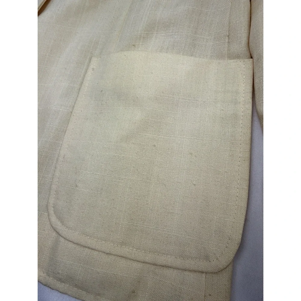 Changing Scene Womens Blazer Size 16‎ Cream Linen Blend Vintage